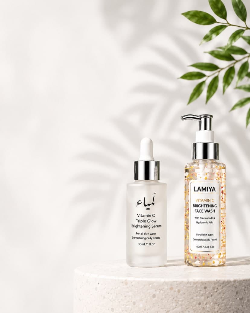 Model applying Lamiya Vitamin C brightening serum